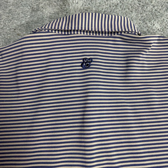 Holderness & Bourne The Maxwell Navy Striped Polo Shirt Size XL - Picture 7 of 7